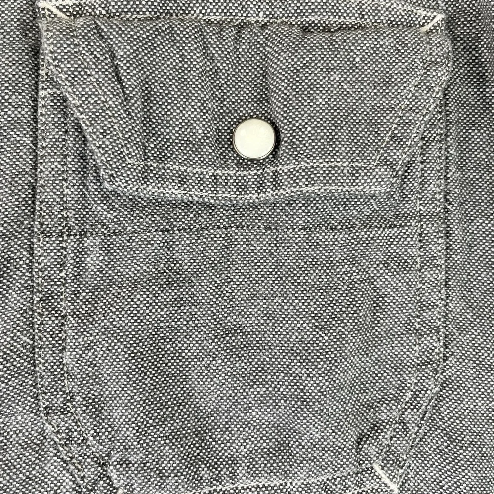 Levis Western Shirt Mens Small Gray Linen Blend Pearl‎ Snap Long Sleeve 3LDLW060